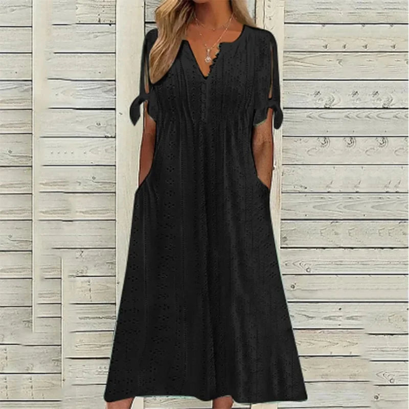 Encante- se com o Vestido de Renda Luísa - Perfeito para dias quentes, encontros especiais ou passeios ao ar livre