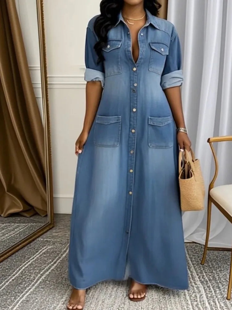 Vestido Tereza Longo Solto- Um toque romântico e moderno +Frete Grátis