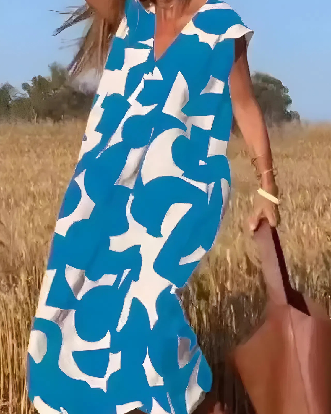 Vestido Elisa Primavera-Verão | Decote em V - Fresco e Soltinho e Encantador +Frete Grátis