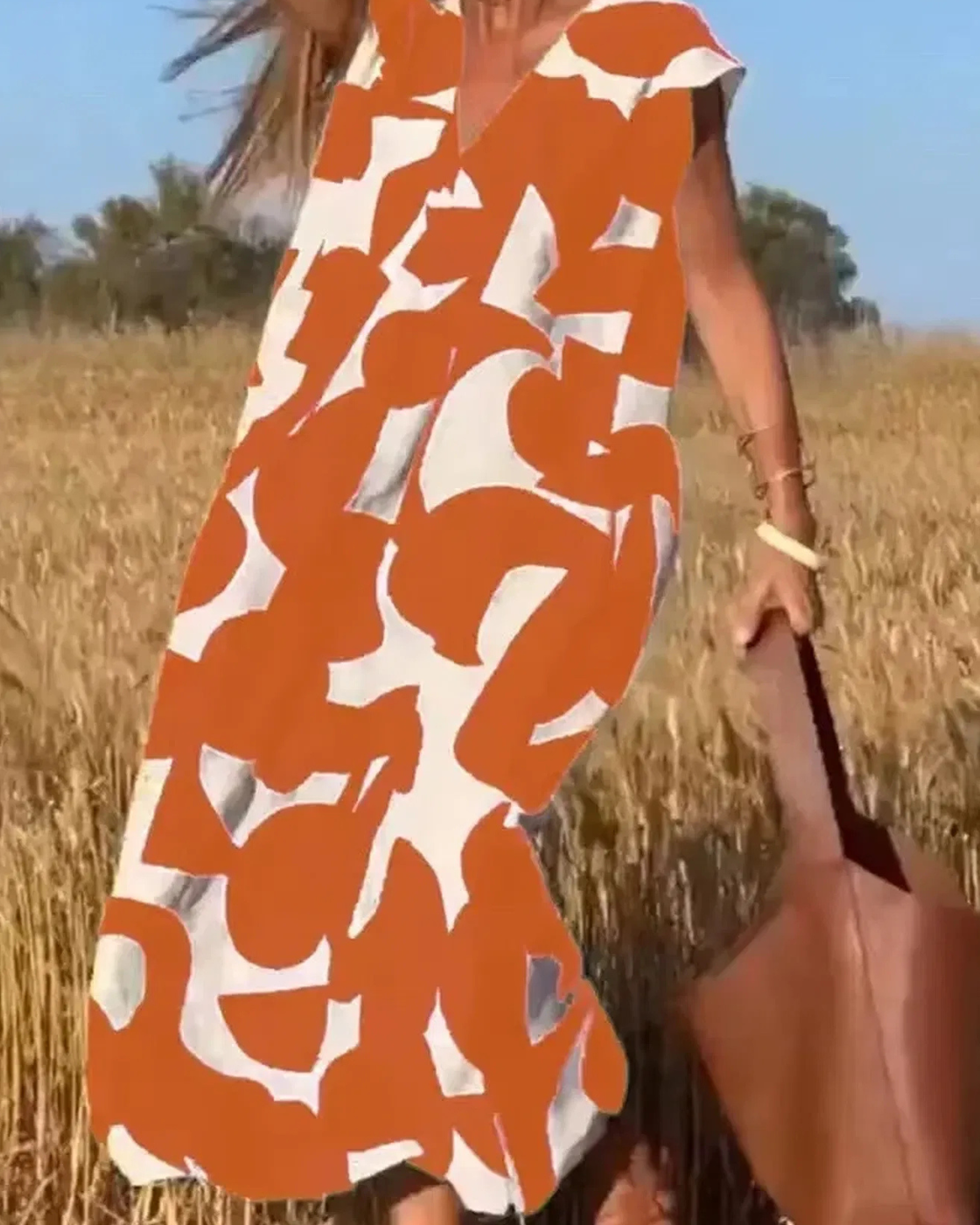 Vestido Elisa Primavera-Verão | Decote em V - Fresco e Soltinho e Encantador +Frete Grátis