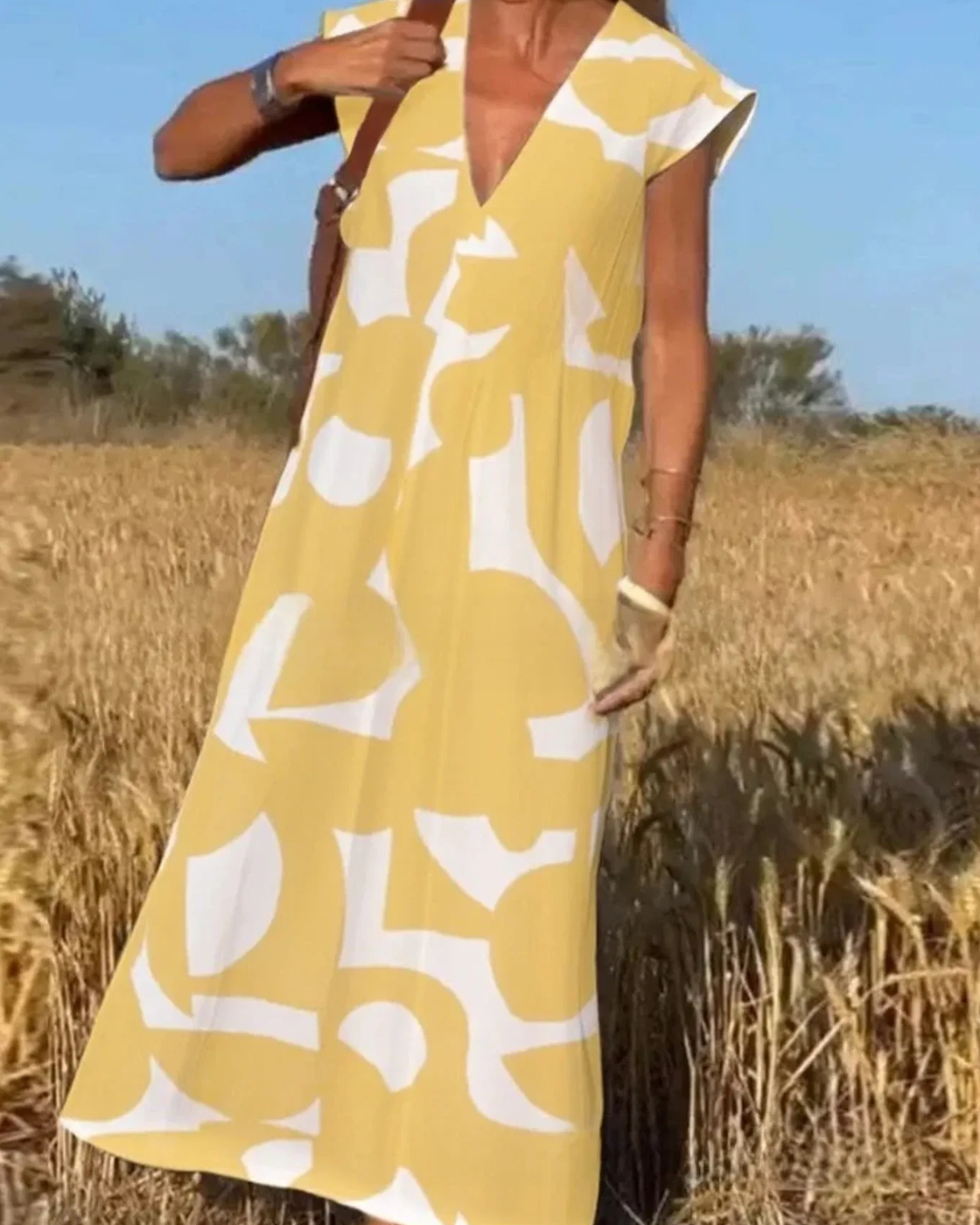 Vestido Elisa Primavera-Verão | Decote em V - Fresco e Soltinho e Encantador +Frete Grátis