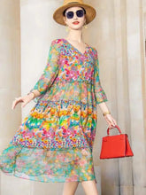 Vestido Feminino Midi Estampado Floral Primavera- Fresquinho e Elegante