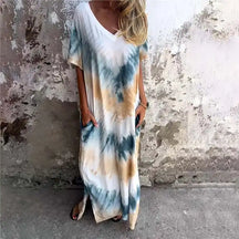 Vestido Feminino Delicada - Longo e Soltinho em V- O charme do verão