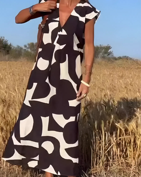 Vestido Elisa Primavera-Verão | Decote em V - Fresco e Soltinho